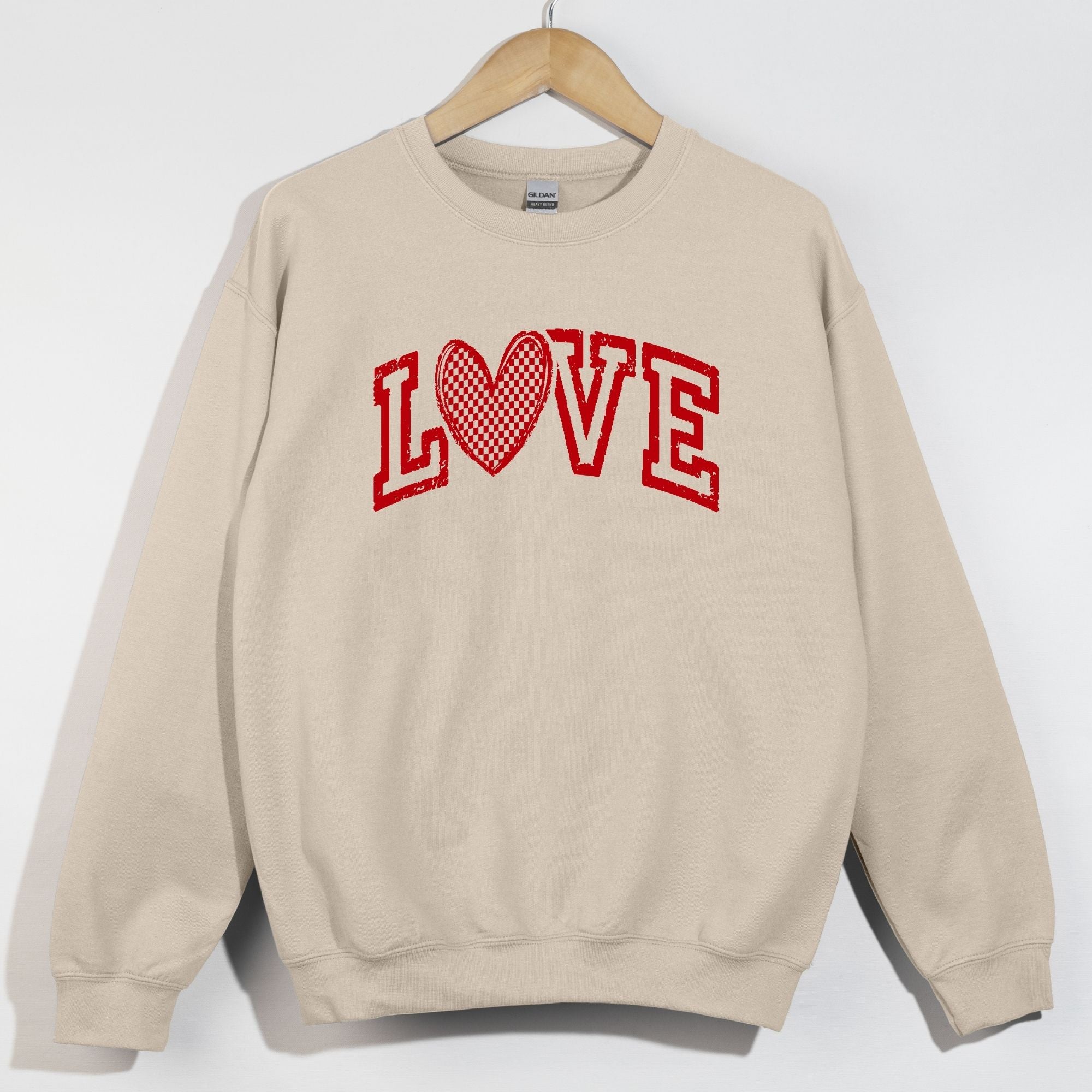 Distressed Love Checkered Heart