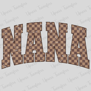 Distressed Nana Brown Checkered