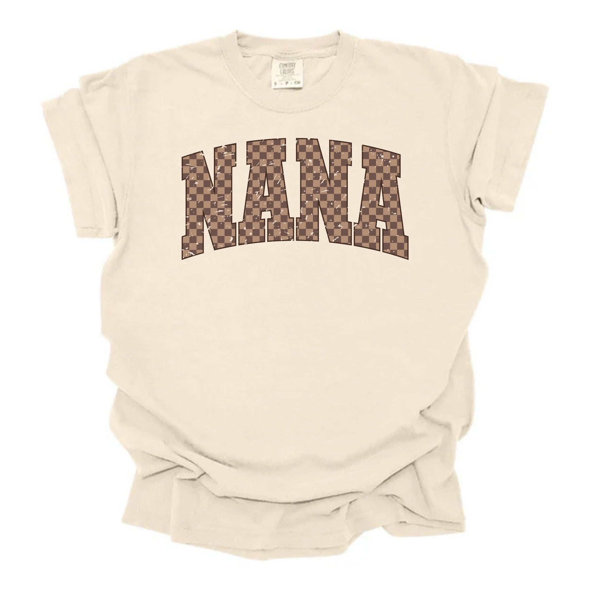Distressed Nana Brown Checkered