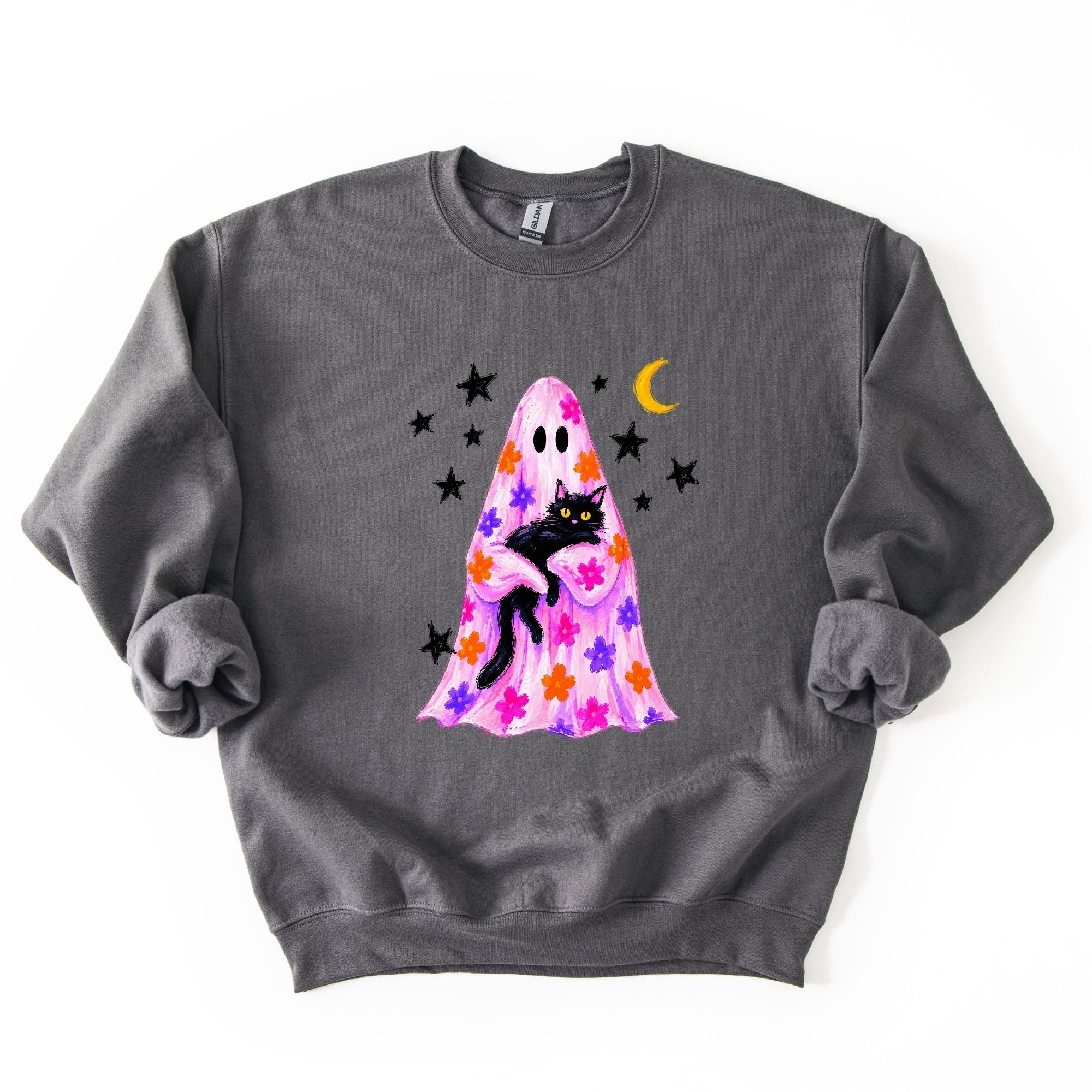 Distressed Neon Floral Ghost