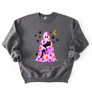 Distressed Neon Floral Ghost