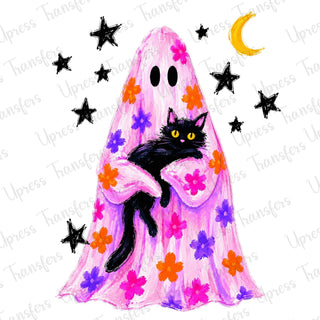 Distressed Neon Floral Ghost