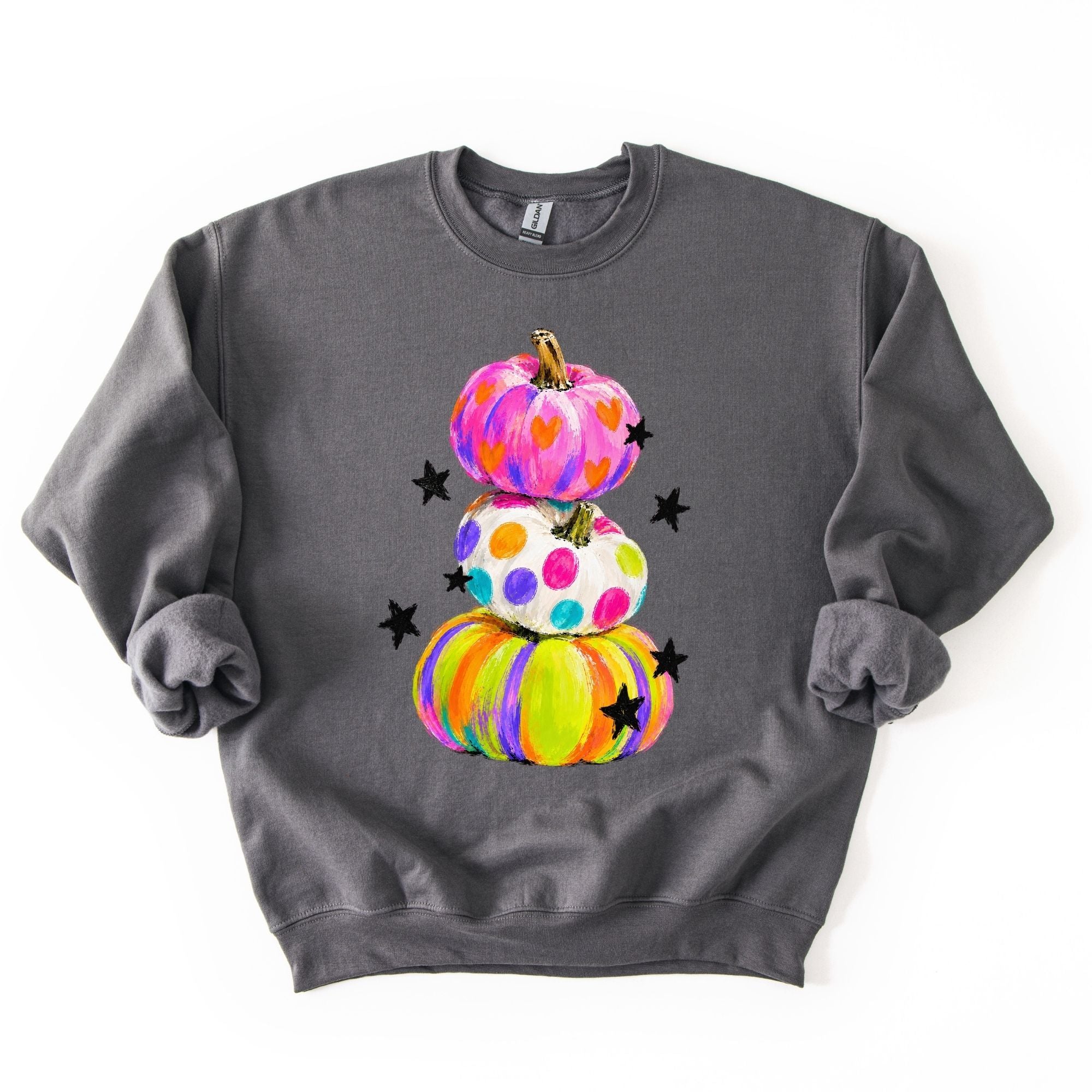 Distressed Neon Pumpkin Stack