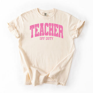 Distressed Pink Off Duty Teacher