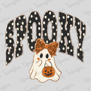 Distressed Polka Dotted Spooky Cute Ghost