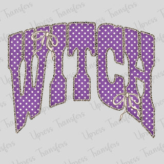 Distressed Purple Polka Dotted Witch