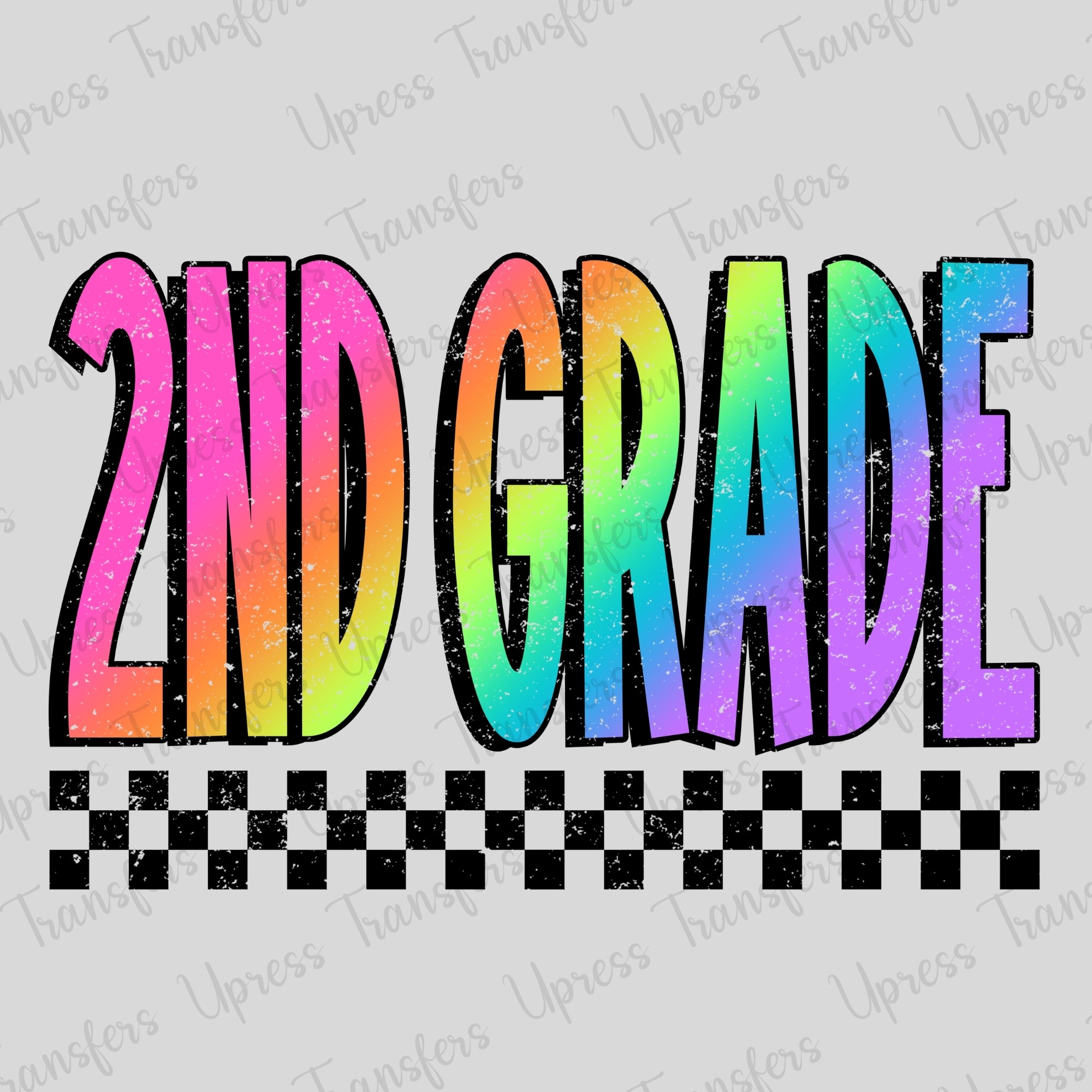 Distressed Second Grade Rainbow