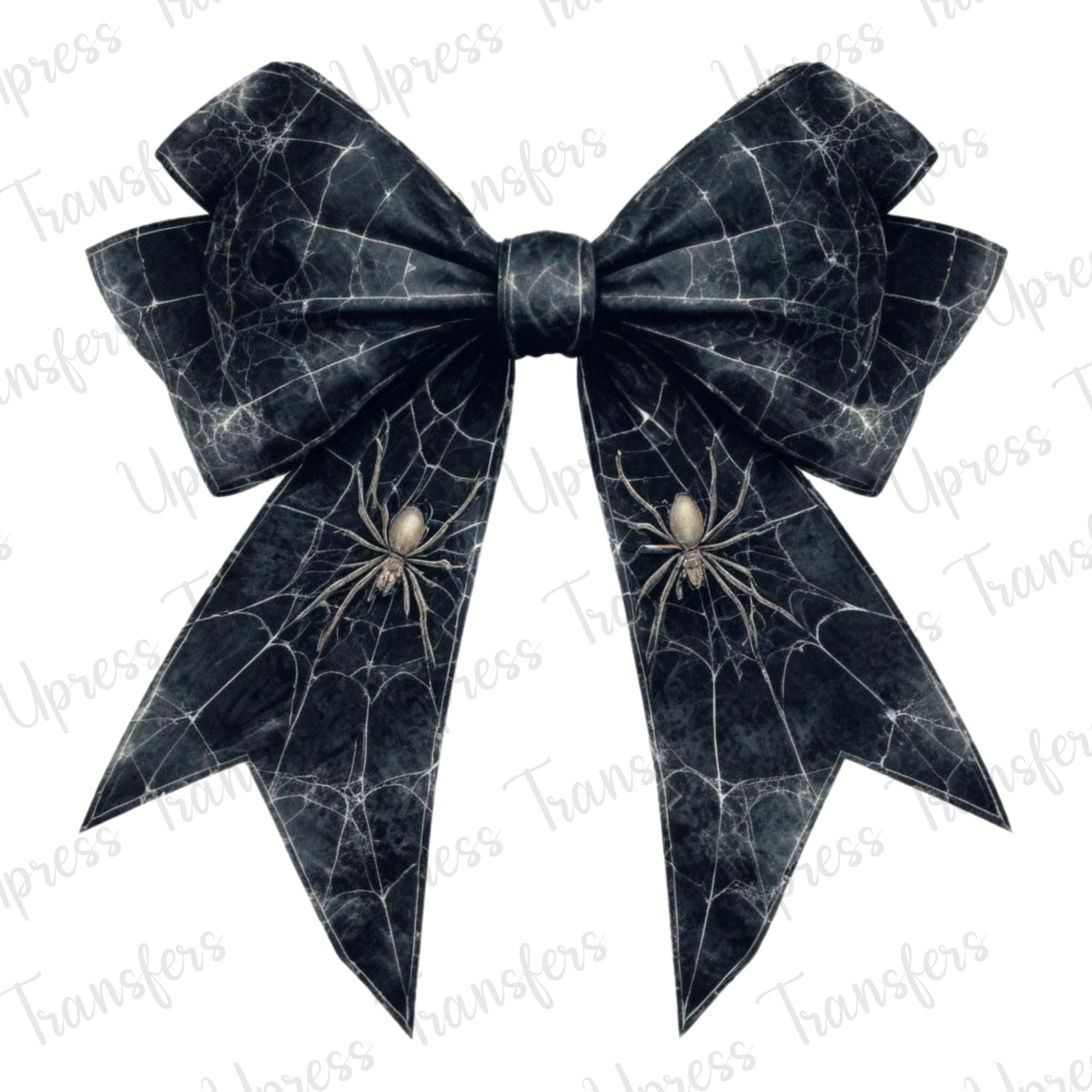 Distressed Spider Web Bow Black