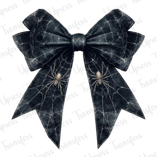 Distressed Spider Web Bow Black
