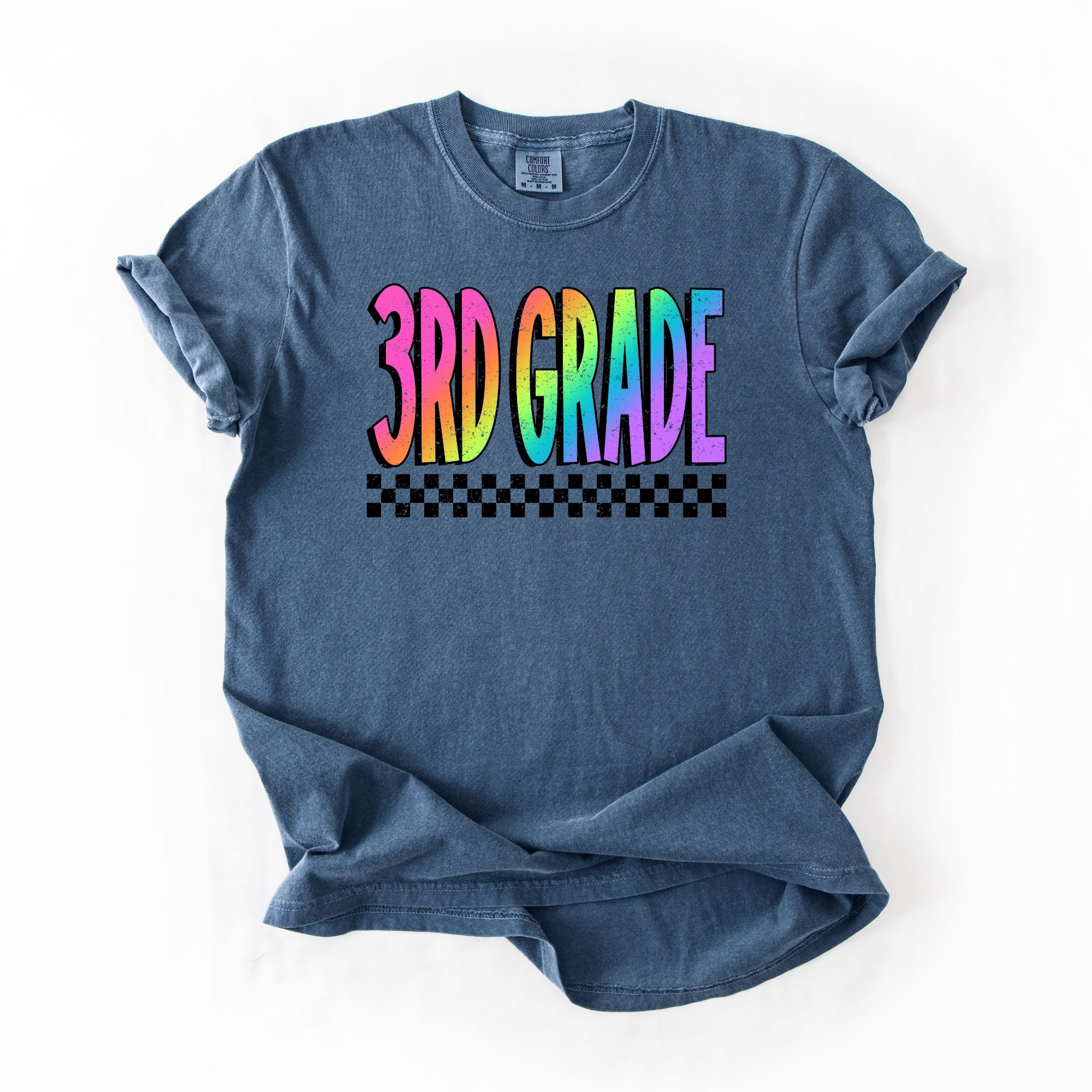 Distressed Third Grade Rainbow