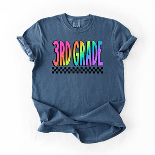 Distressed Third Grade Rainbow