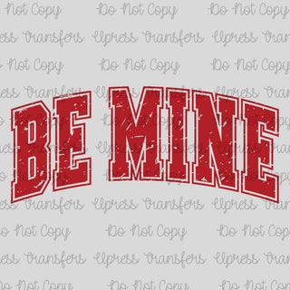 Distressed Varsity Be Mine Red Arched