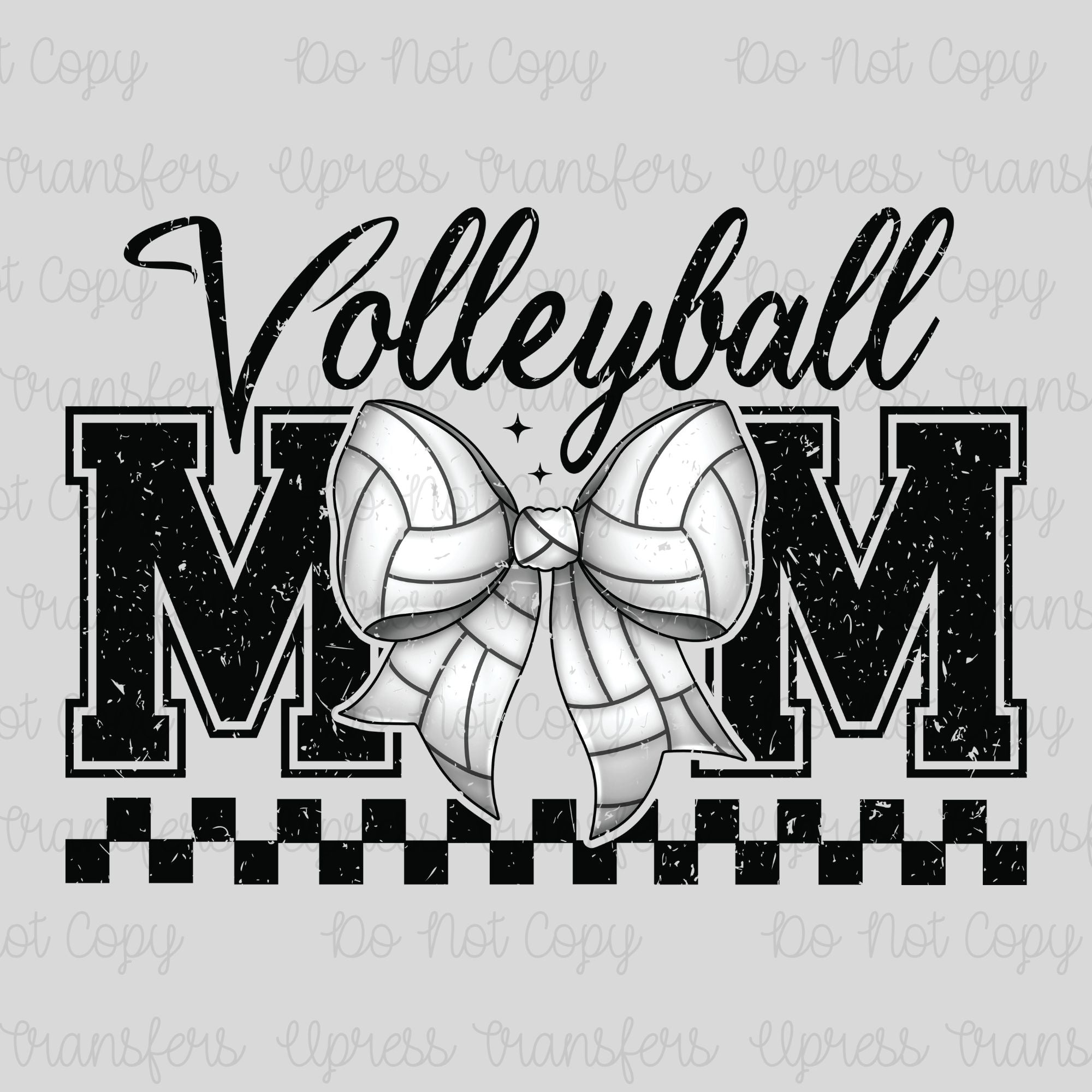 Distressed Volleyball Mom Bow