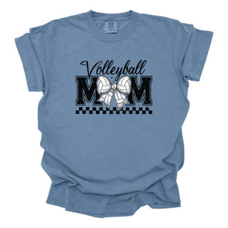 Distressed Volleyball Mom Bow