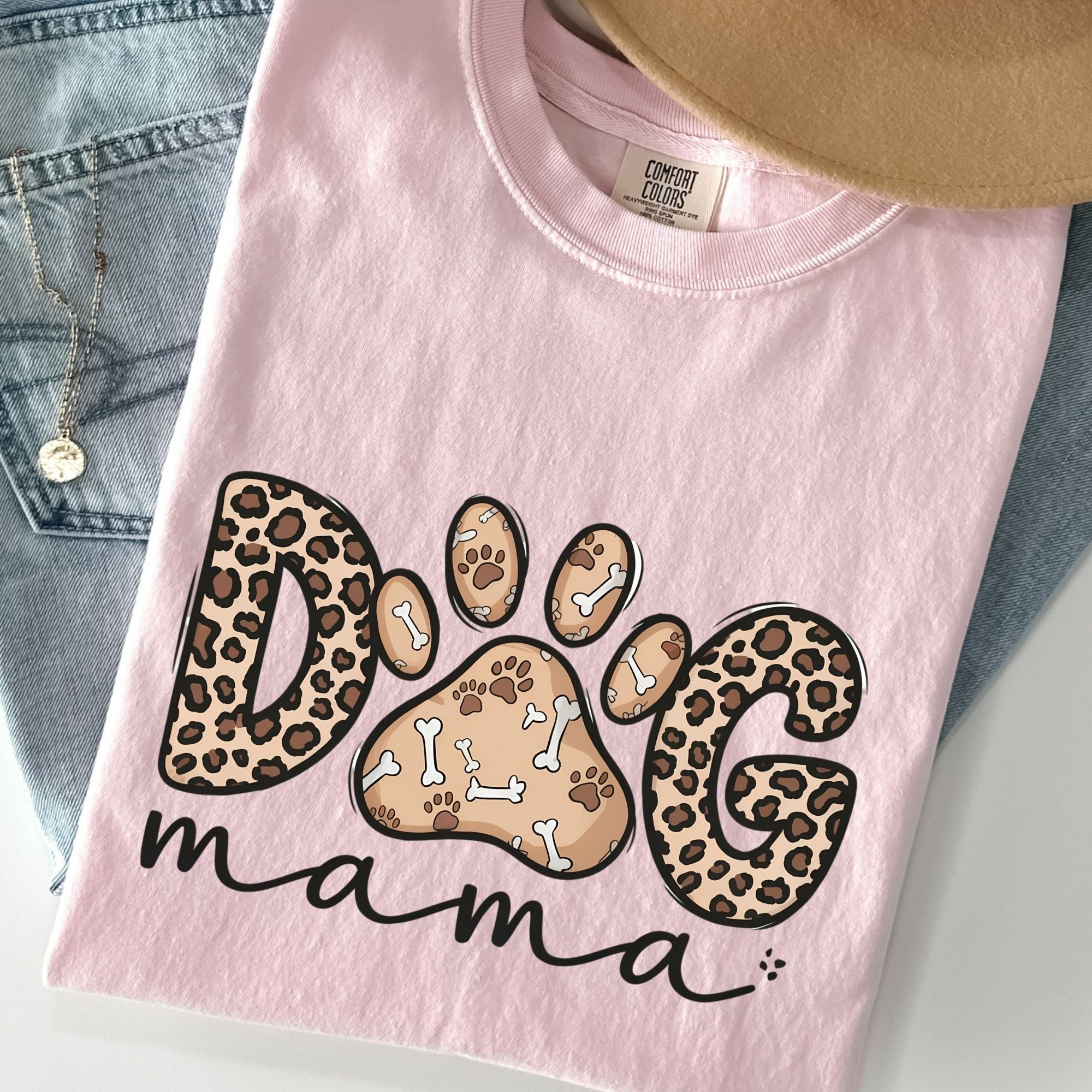 Dog Mama Cheetah Print and Bones
