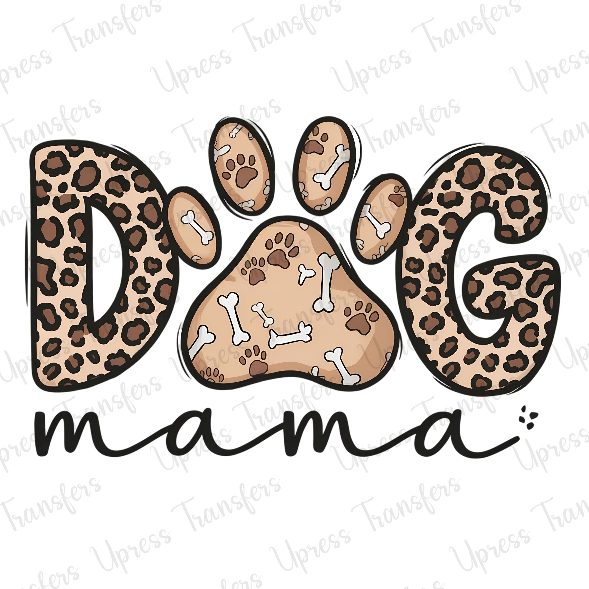 Dog Mama Cheetah Print and Bones