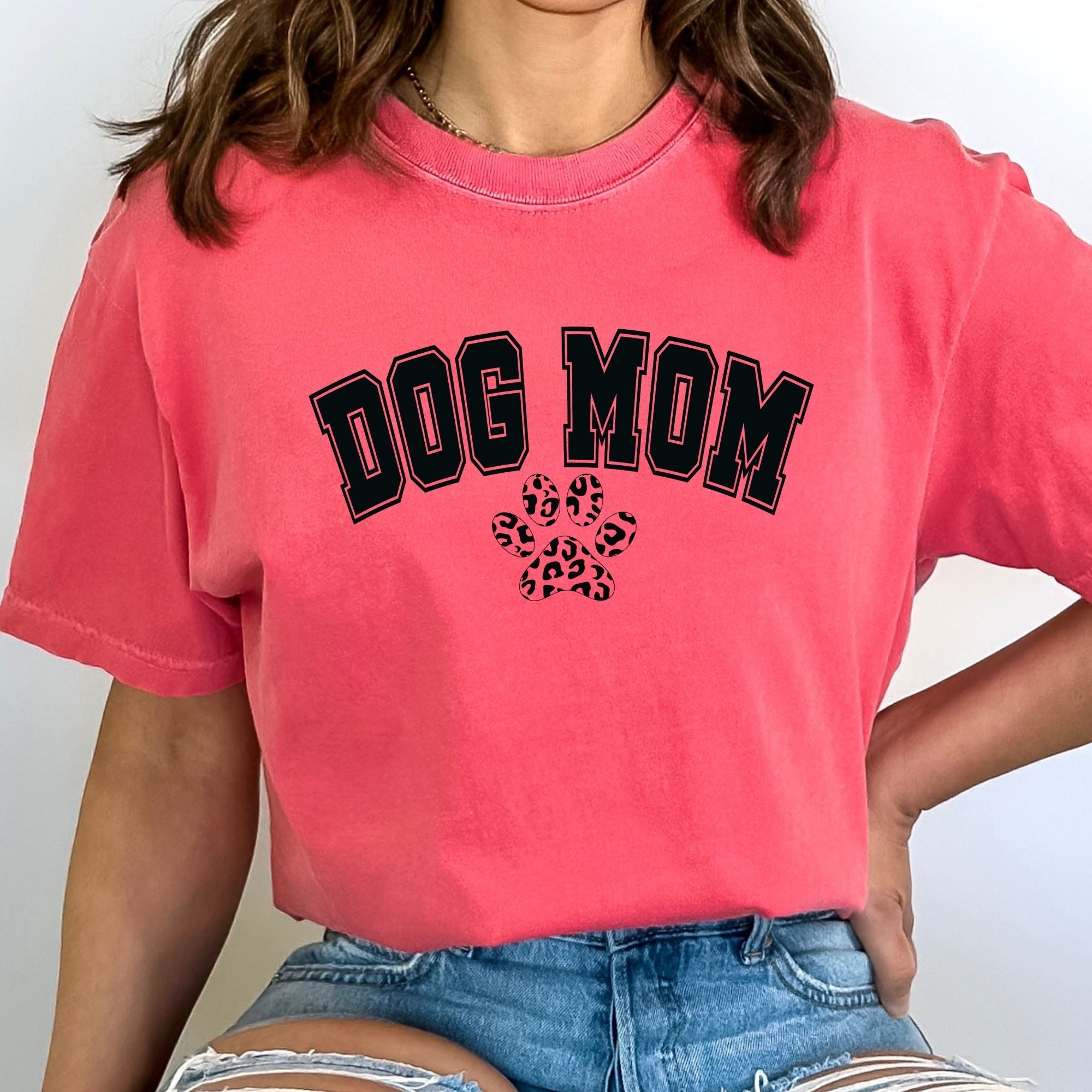Dog Mama Varsity Cheetah Paw