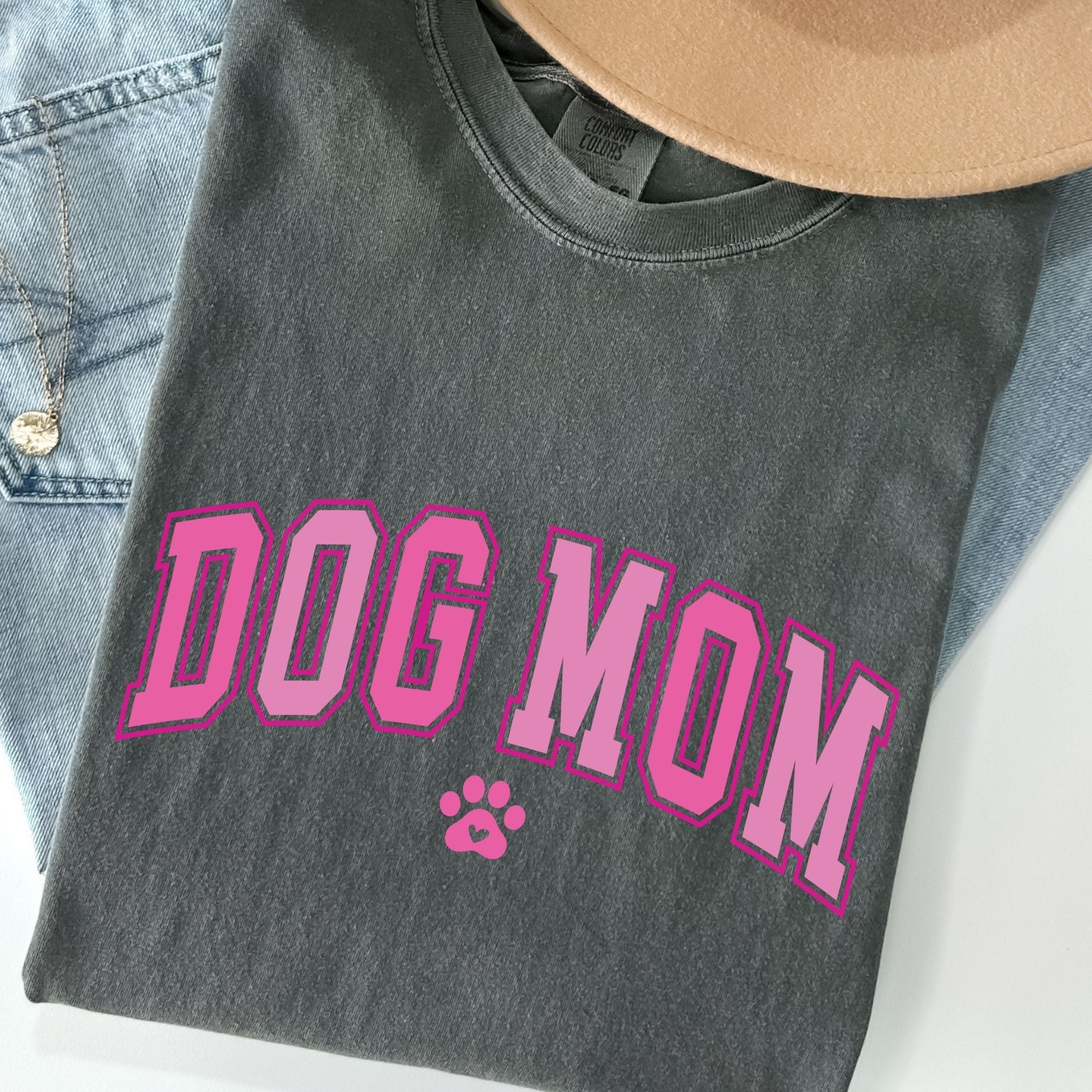 Dog Mom Pink Varsity