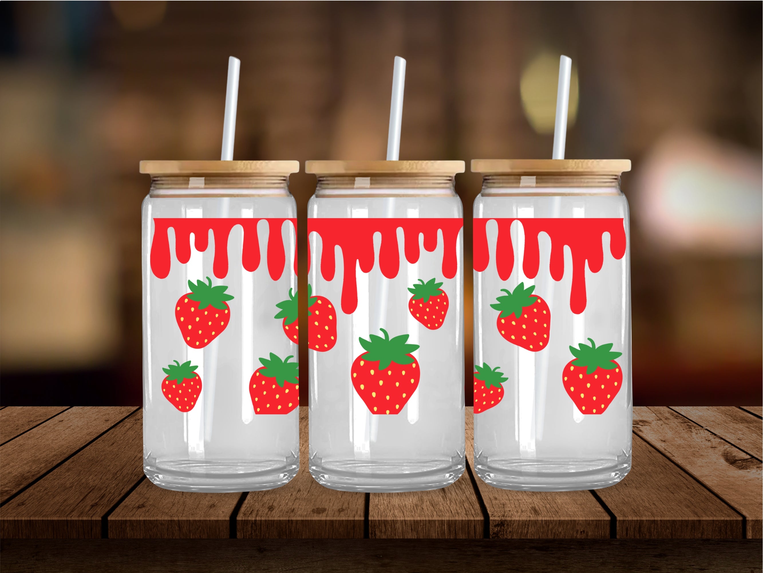 Dripping Strawberries 16 Oz Wrap