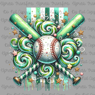 Drippy Baseball Swirls