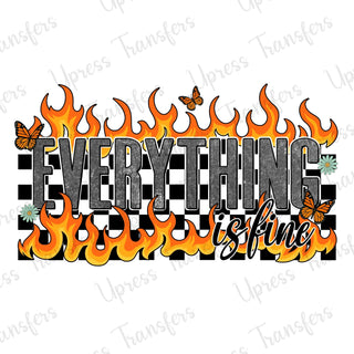 Everything is Fine Checkered Flames and Butterflies