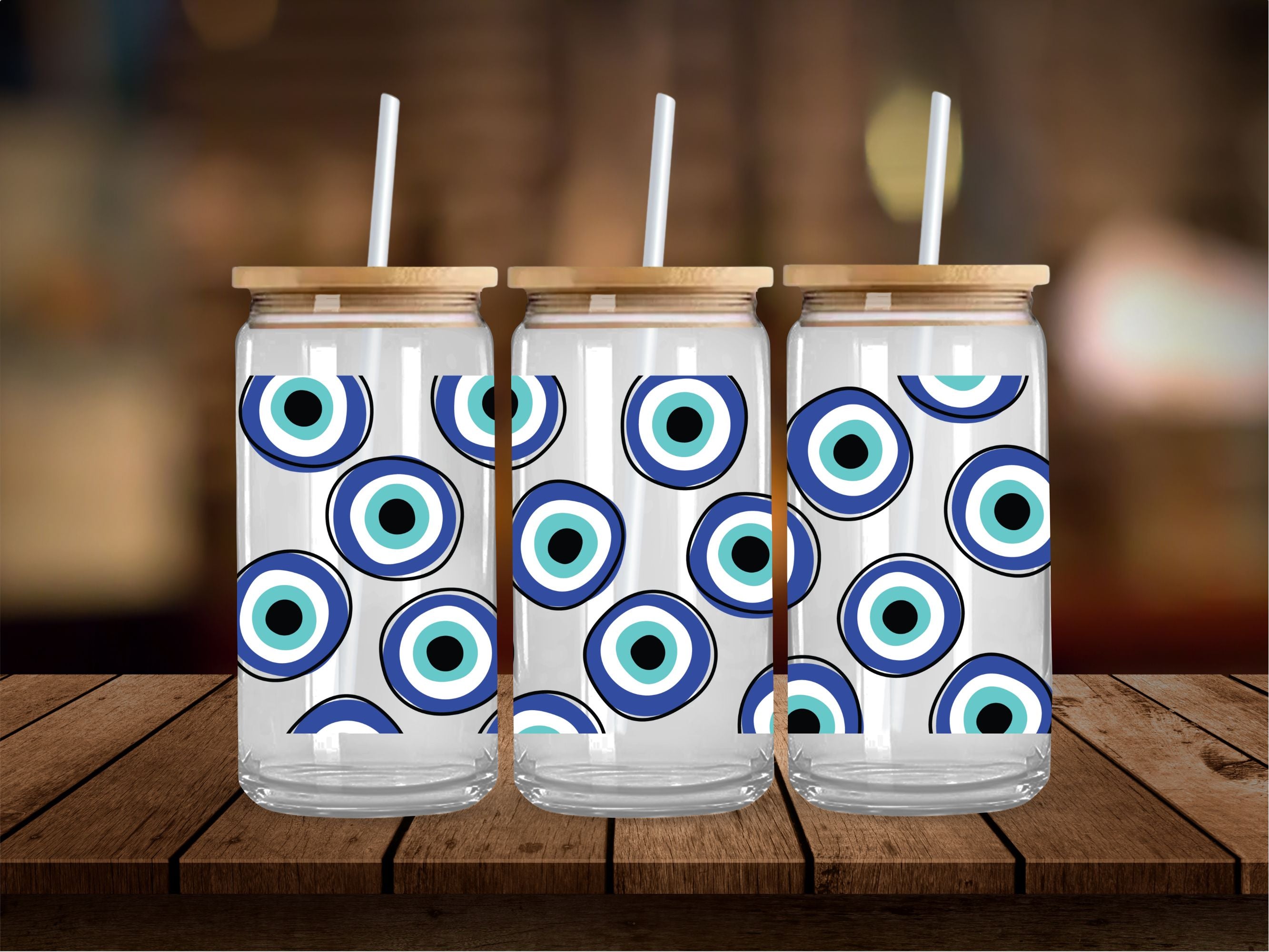Evil Eyes Blue 16 Oz Wrap