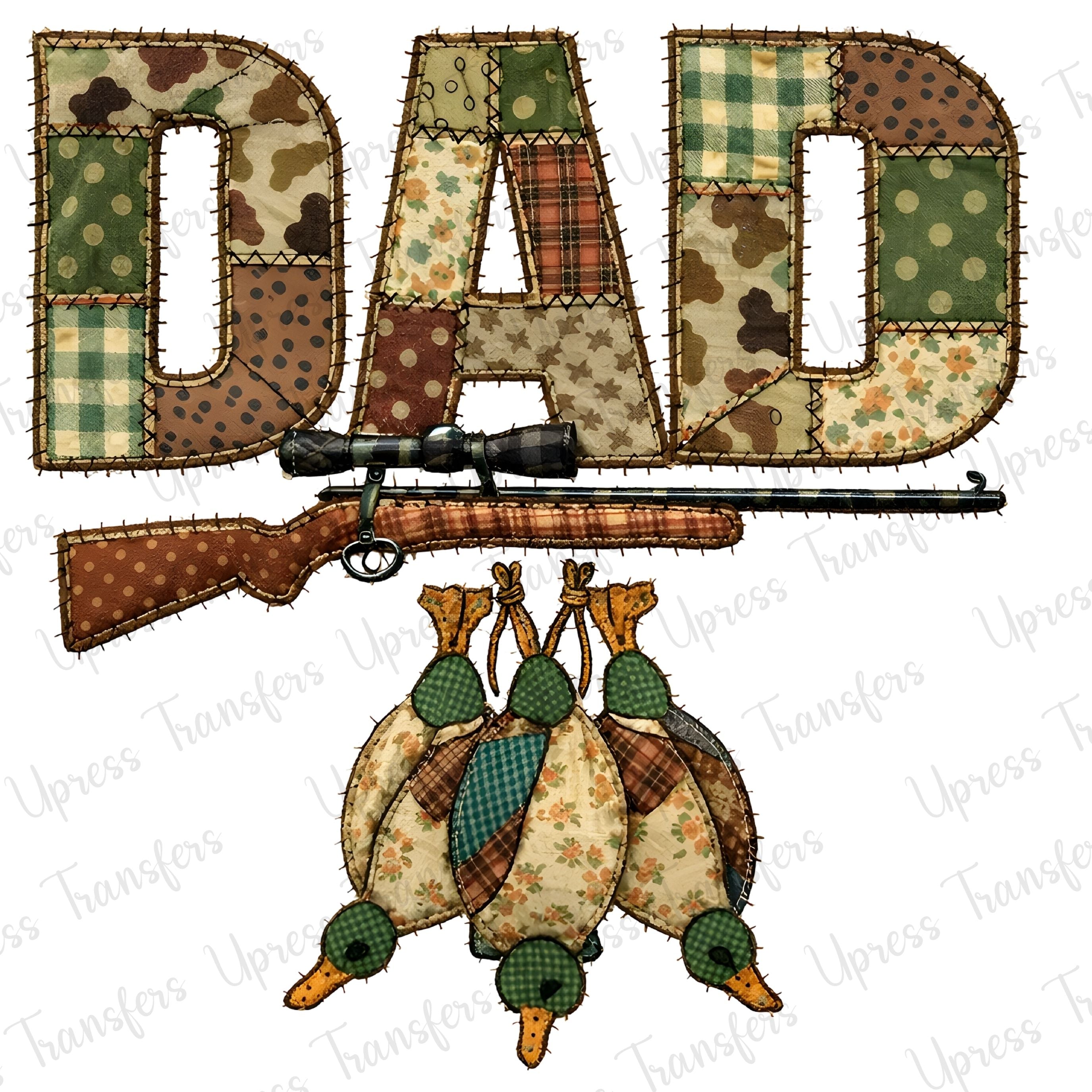Fabric Stitched Dad Ducks