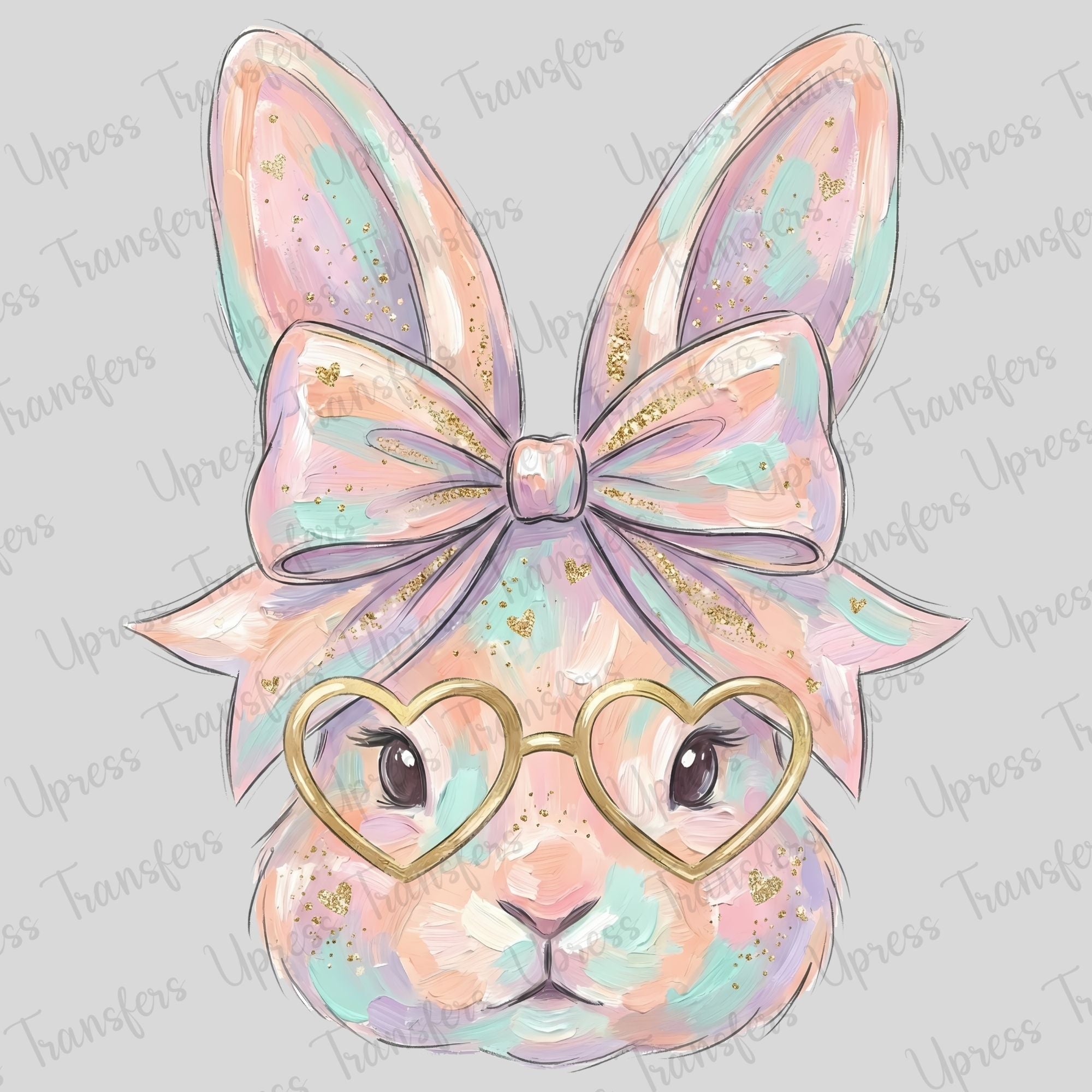 Faded Colorful Sparkle Bunny