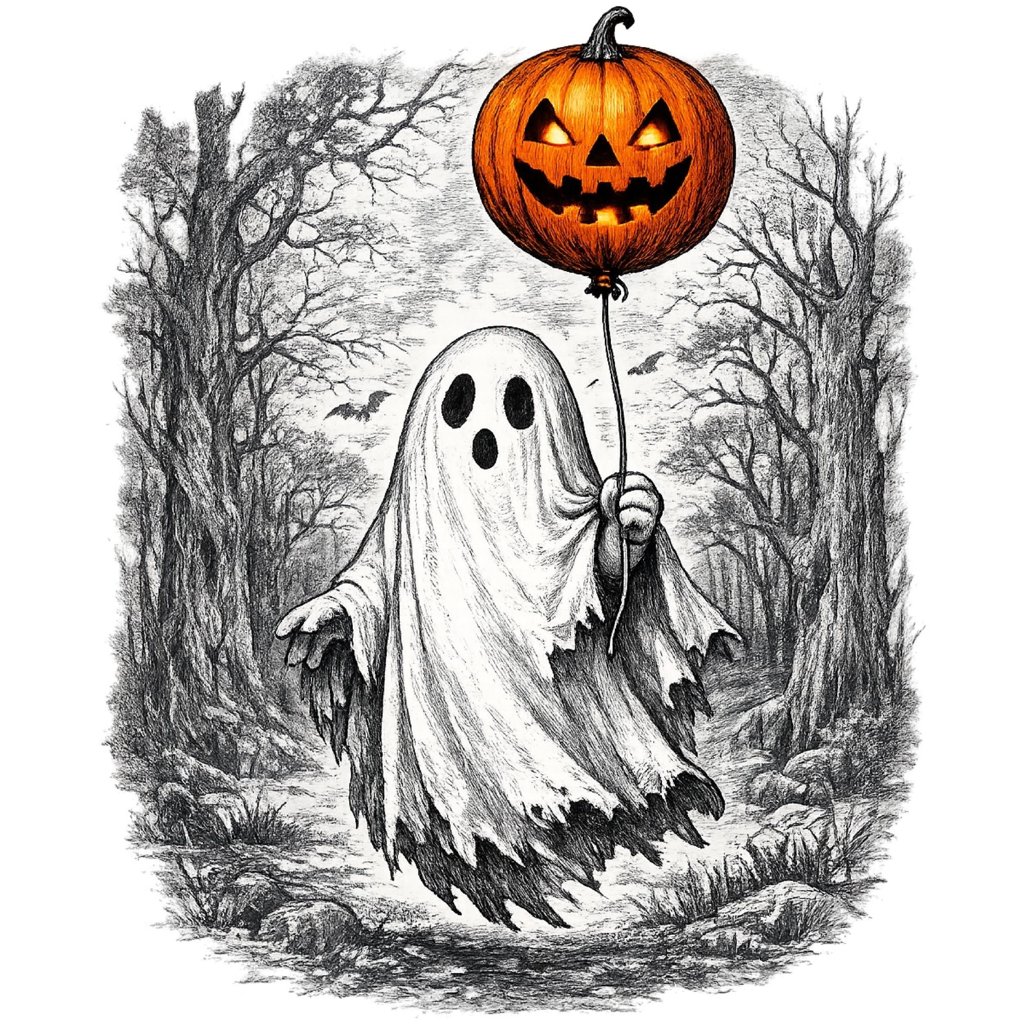 Faded Ghost Bright Pumpkin