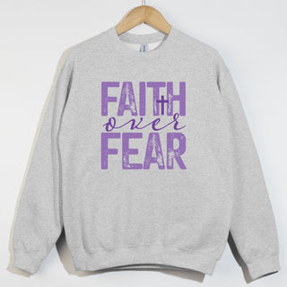Faith Over Fear Purple Distressed