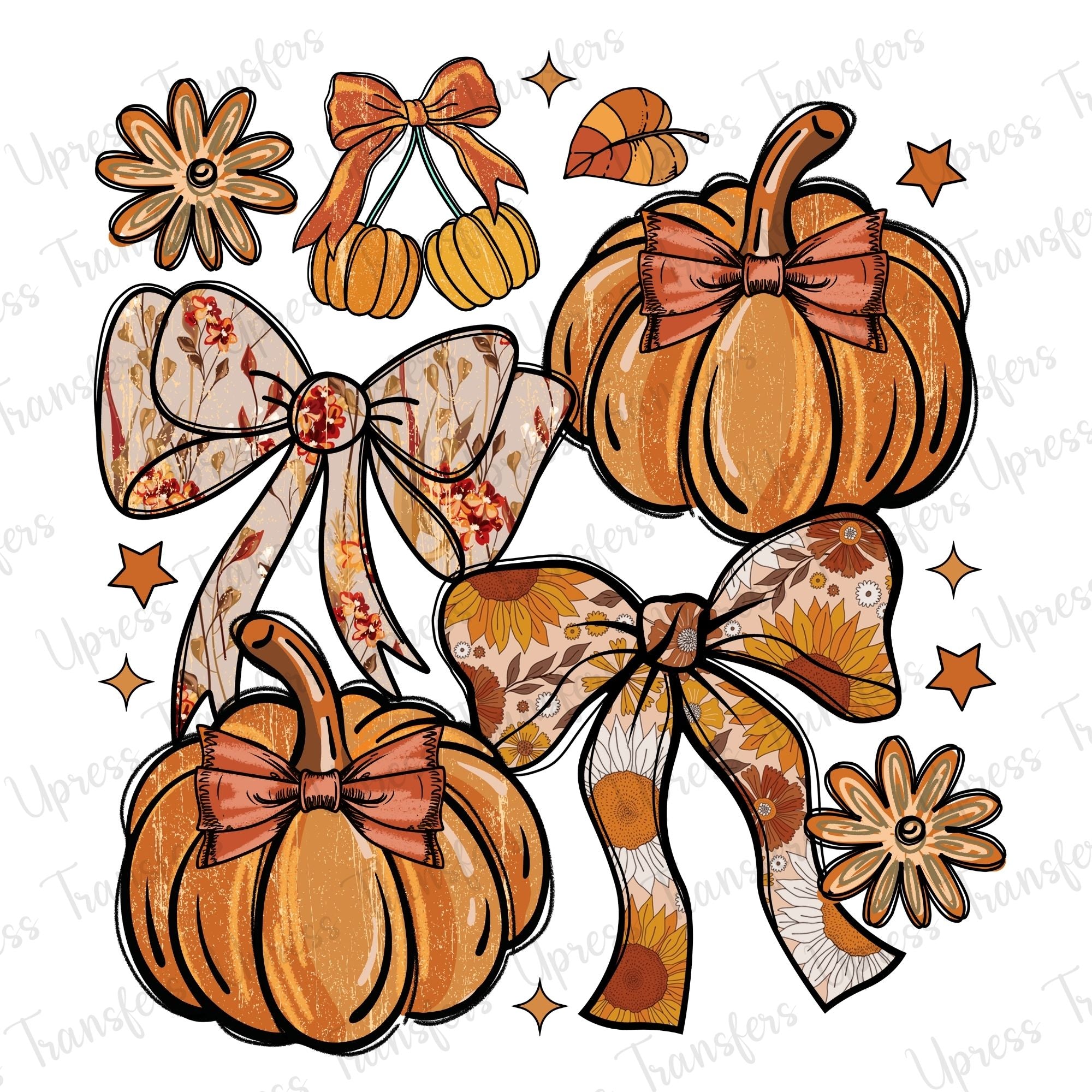 Fall Bows And Pumpkin