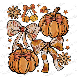 Fall Bows And Pumpkin