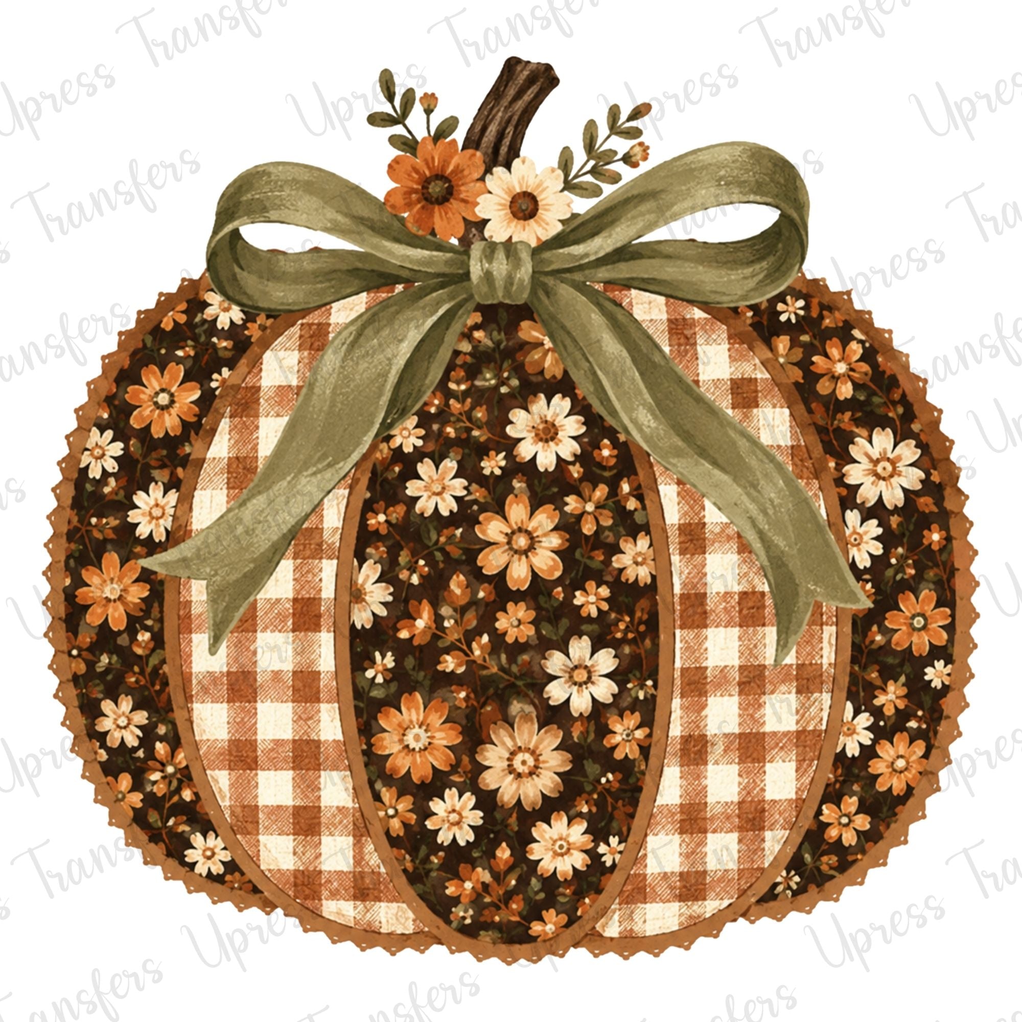 Stitched Fall Floral Pumpkin