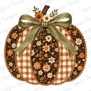 Stitched Fall Floral Pumpkin
