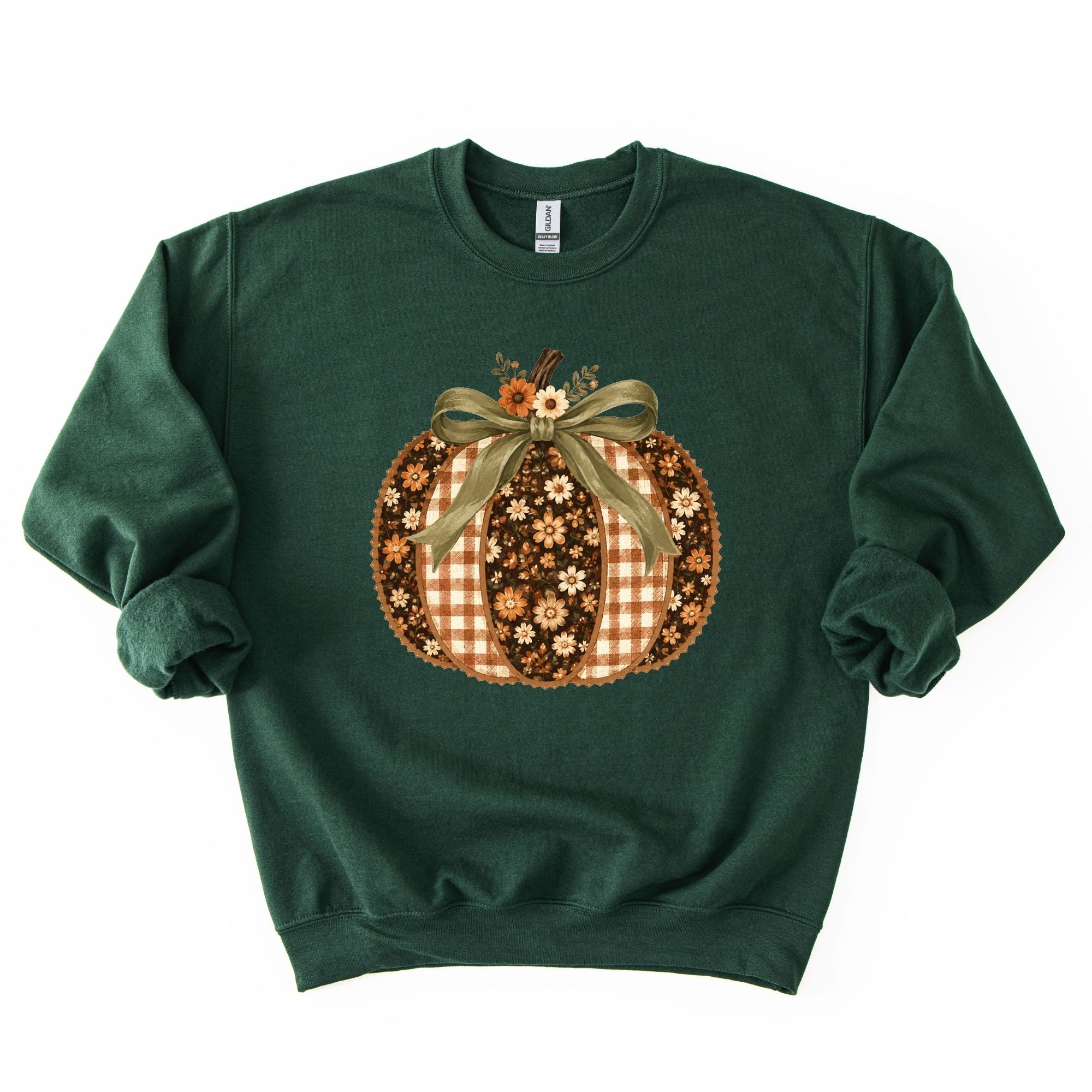 Stitched Fall Floral Pumpkin