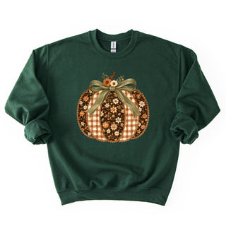 Stitched Fall Floral Pumpkin