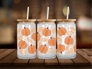 Fall Leaves and Pumpkins 16 Oz Wrap