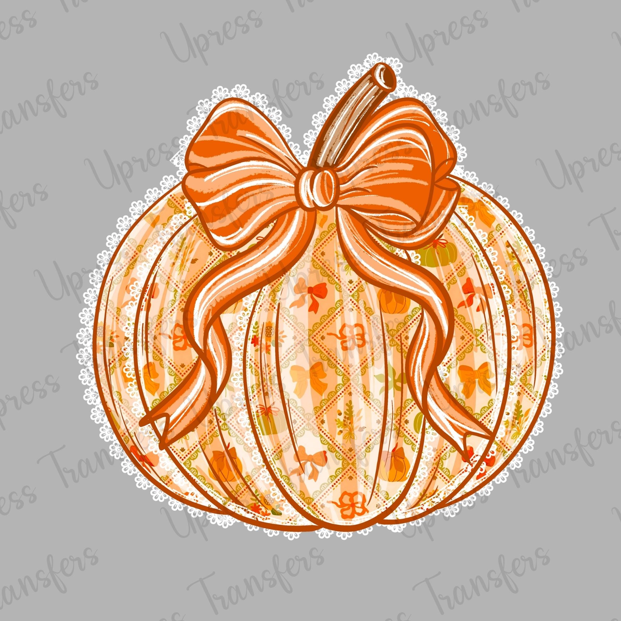 Fall Pumpkin White Lace