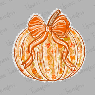 Fall Pumpkin White Lace