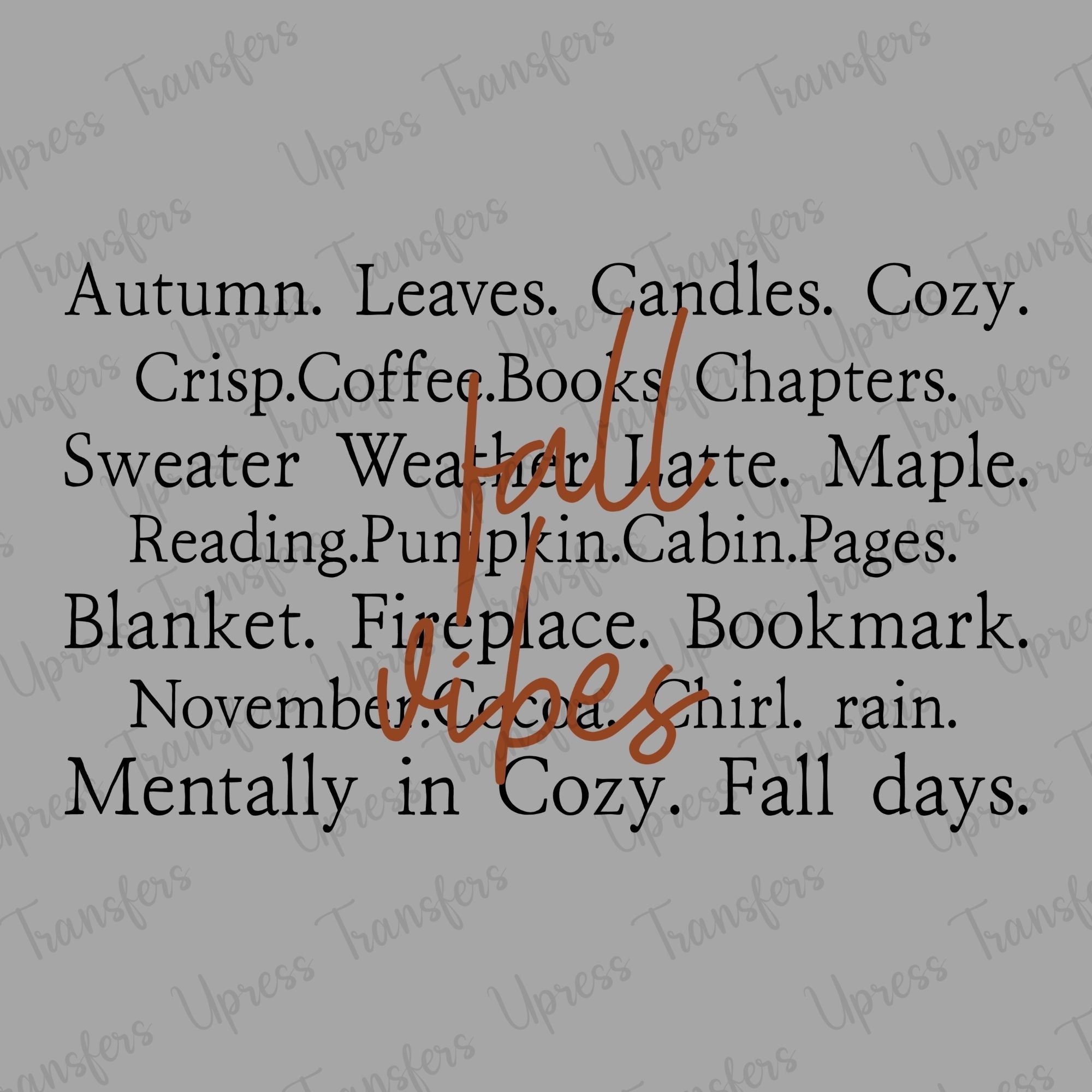 Fall Vibes Black Words Script