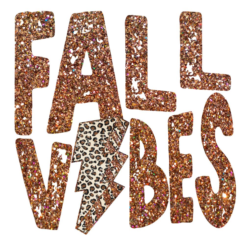 Fall Vibes Brown Glitter