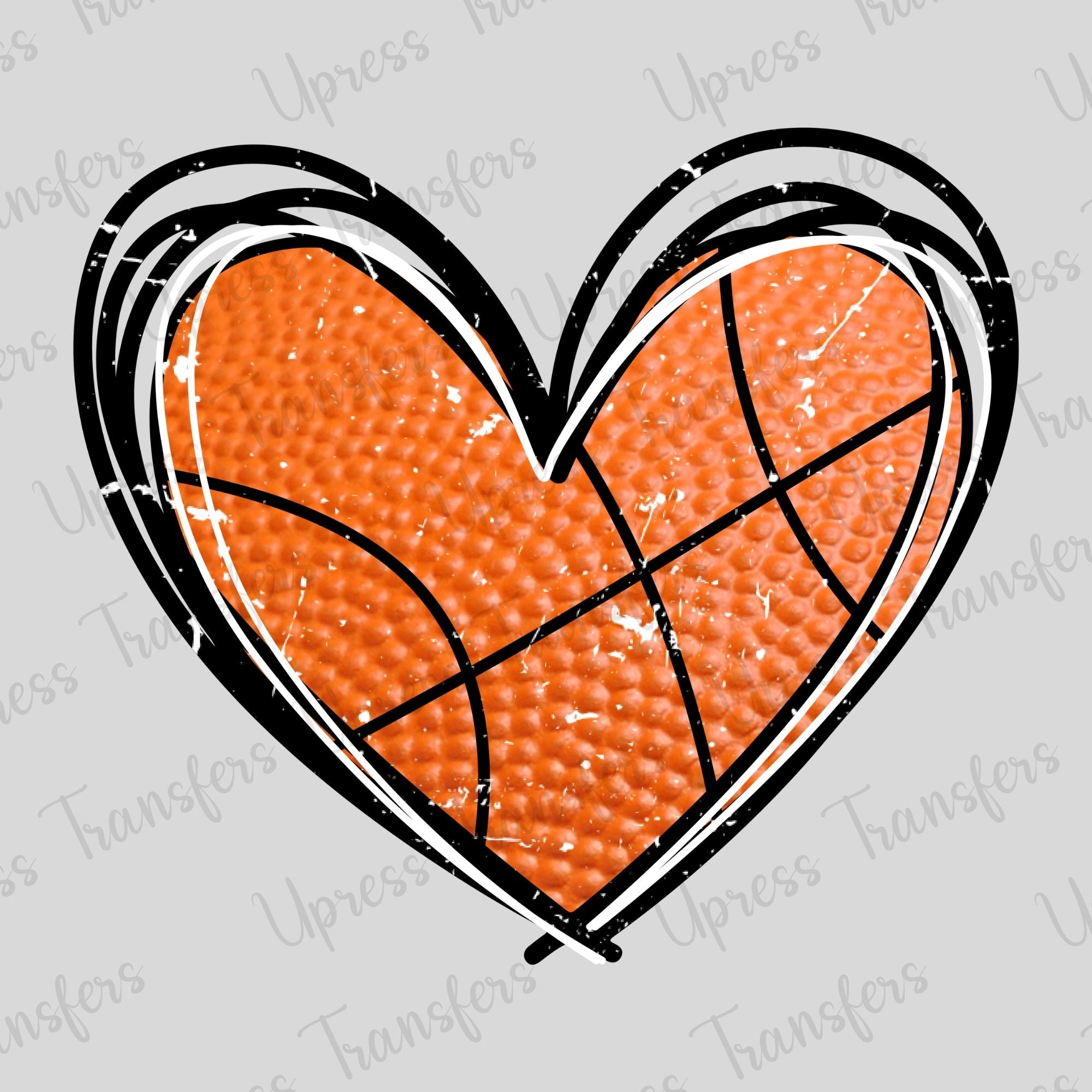 Faux Basketball Heart Black