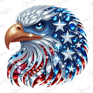 Faux Bedazzled Eagle USA