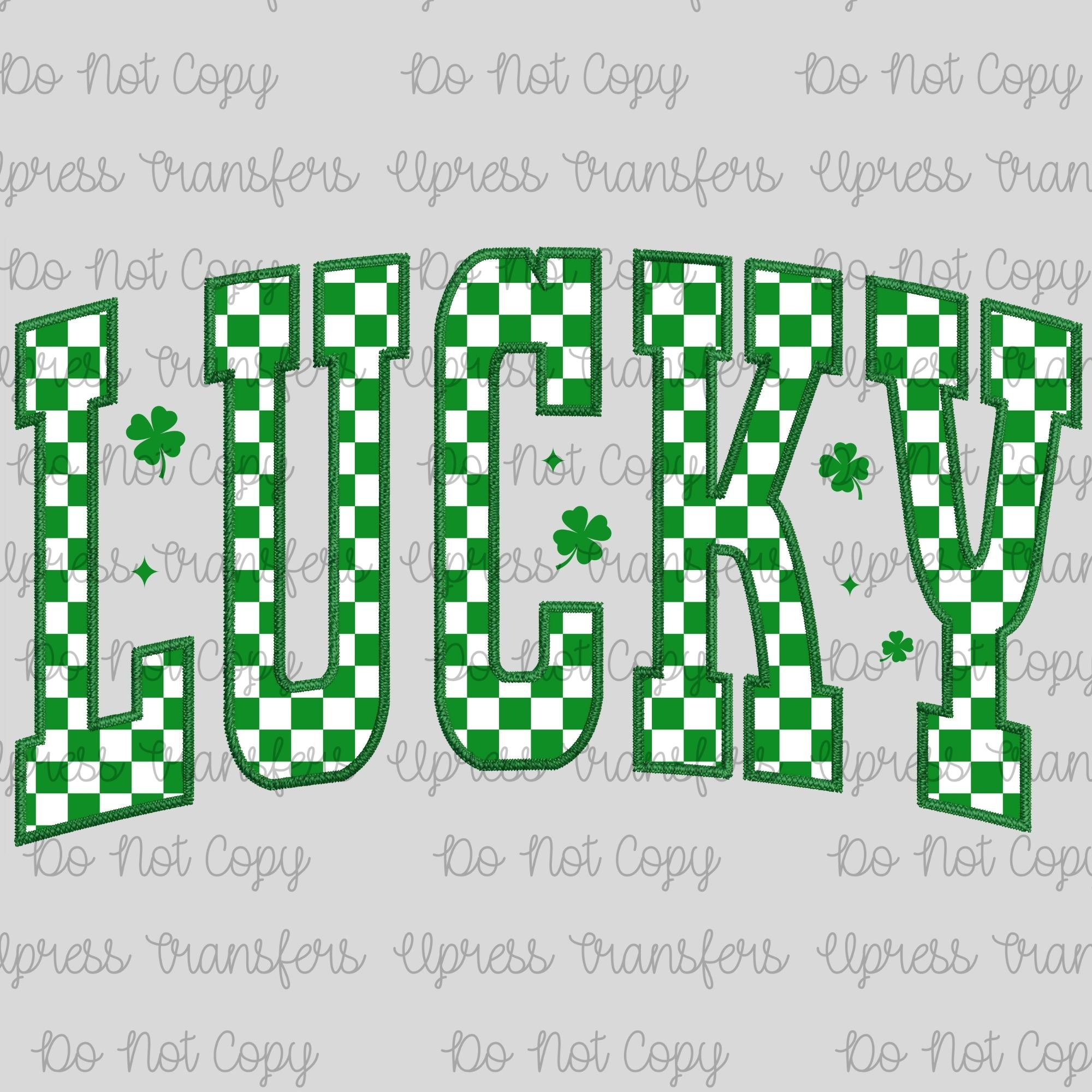 Faux Embroidery Lucky