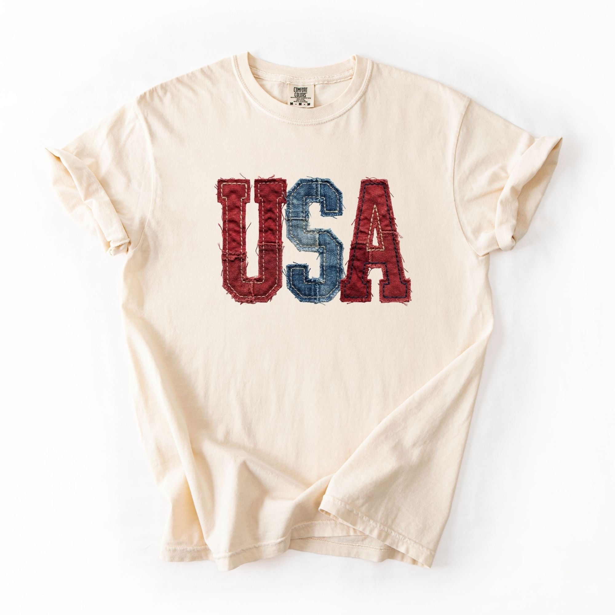 Faux Fabric Distressed USA