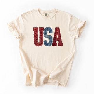 Faux Fabric Distressed USA