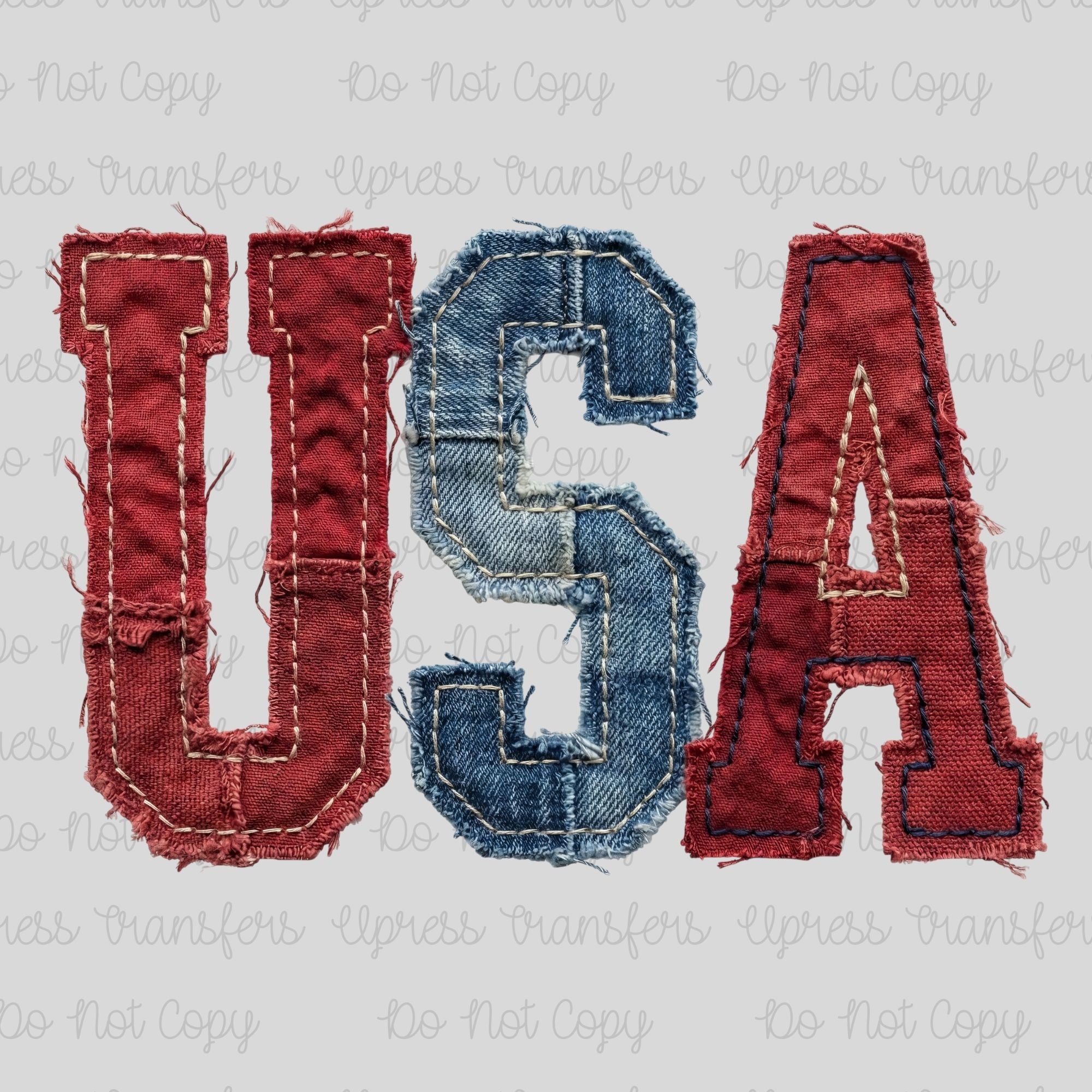 Faux Fabric Distressed USA
