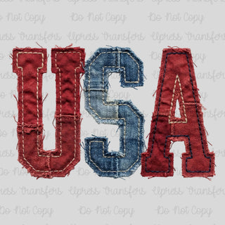 Faux Fabric Distressed USA