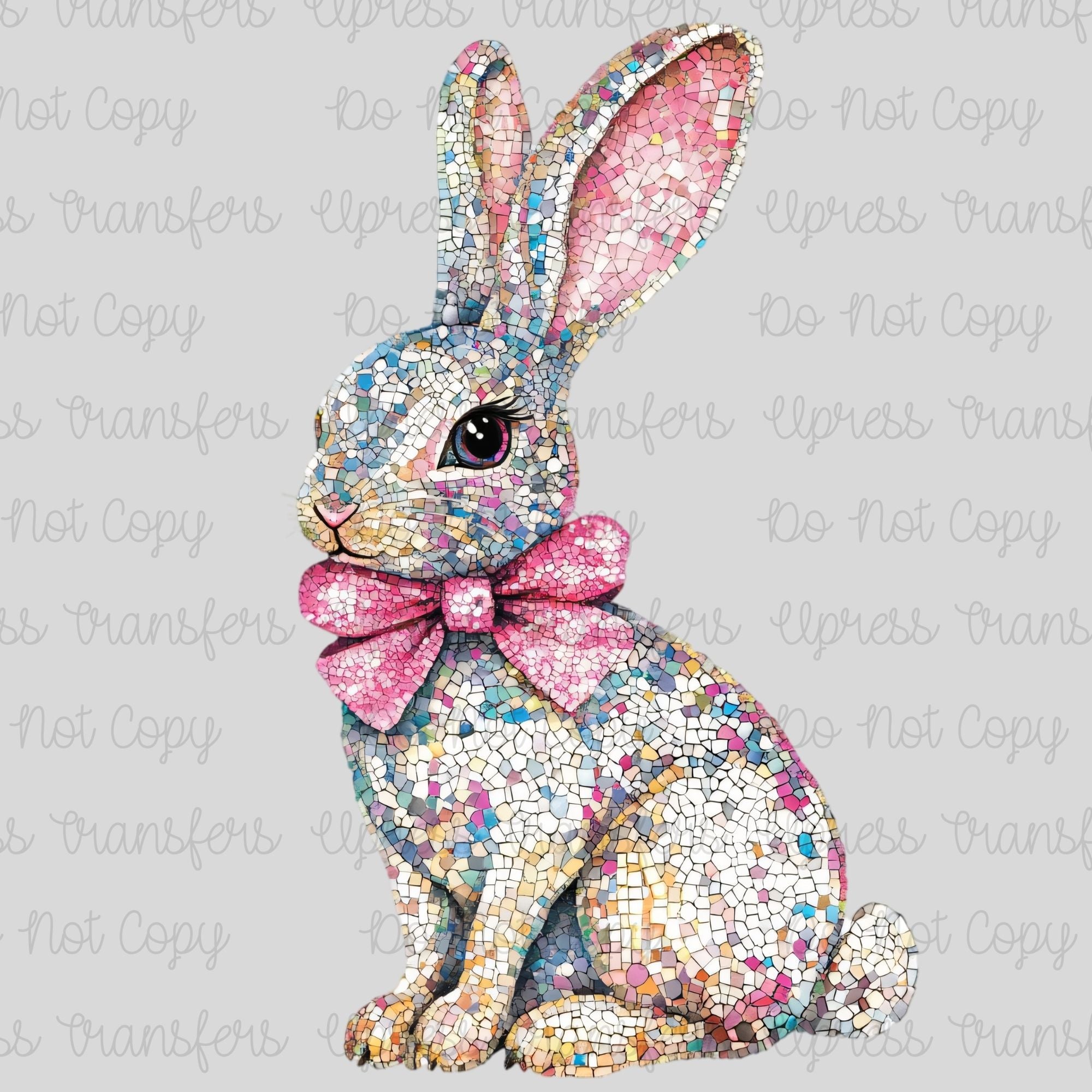 Faux Glass Pieces Bunny