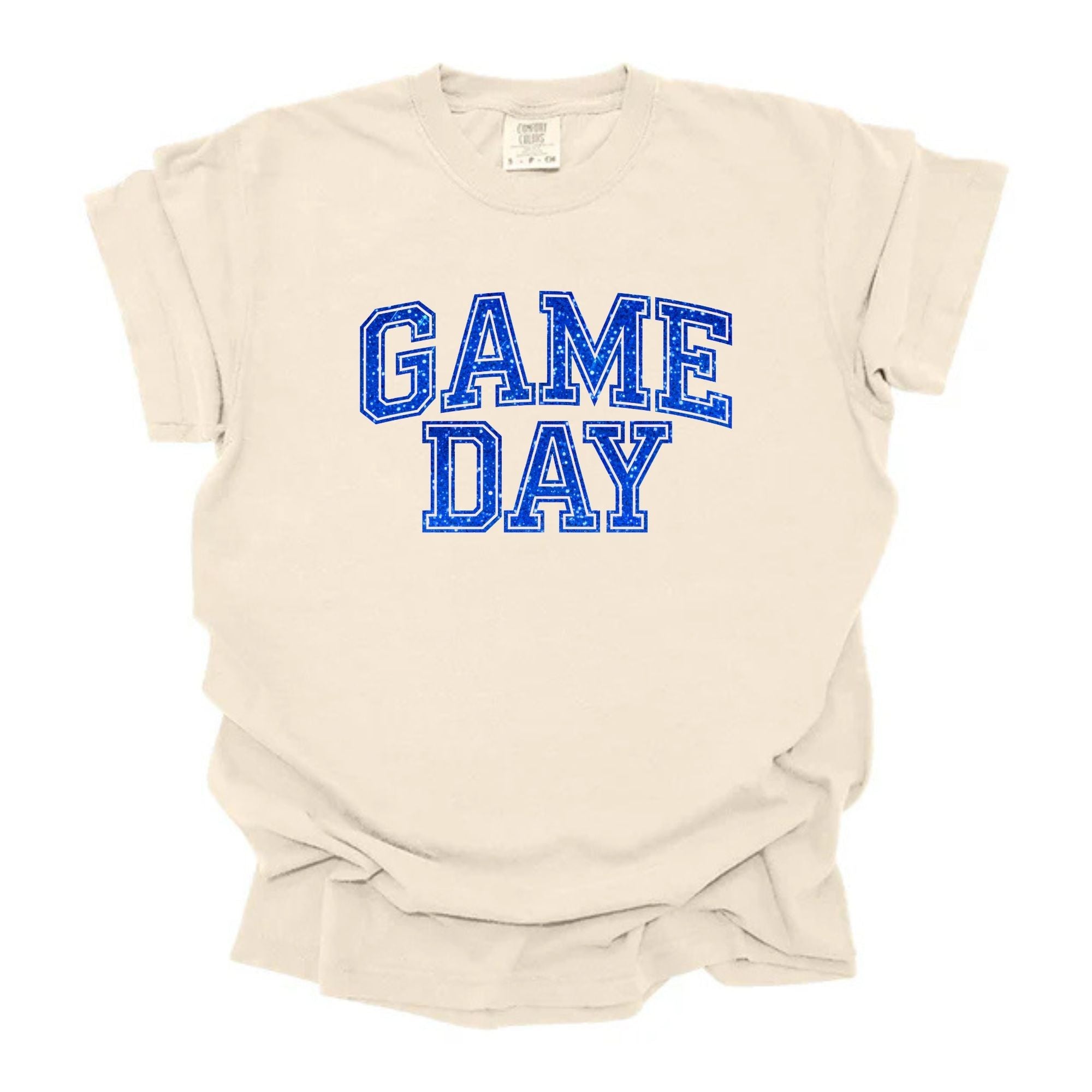 Faux Glitter Blue Game Day